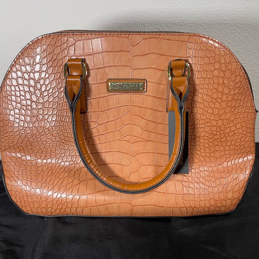 NWT London Fog Faux Croc Satchel